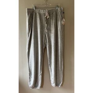 Soleillee Sz 2X Stretch Pull On Gray Knit Yoga Pants Loose Sweatpants‎ Pockets